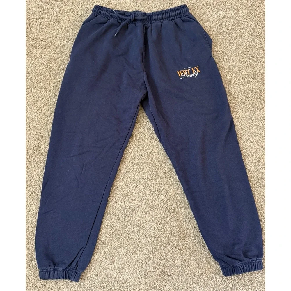 White Fox Women's Comfy Sweatpant Joggers with Drawstring Womens Size Large Blue